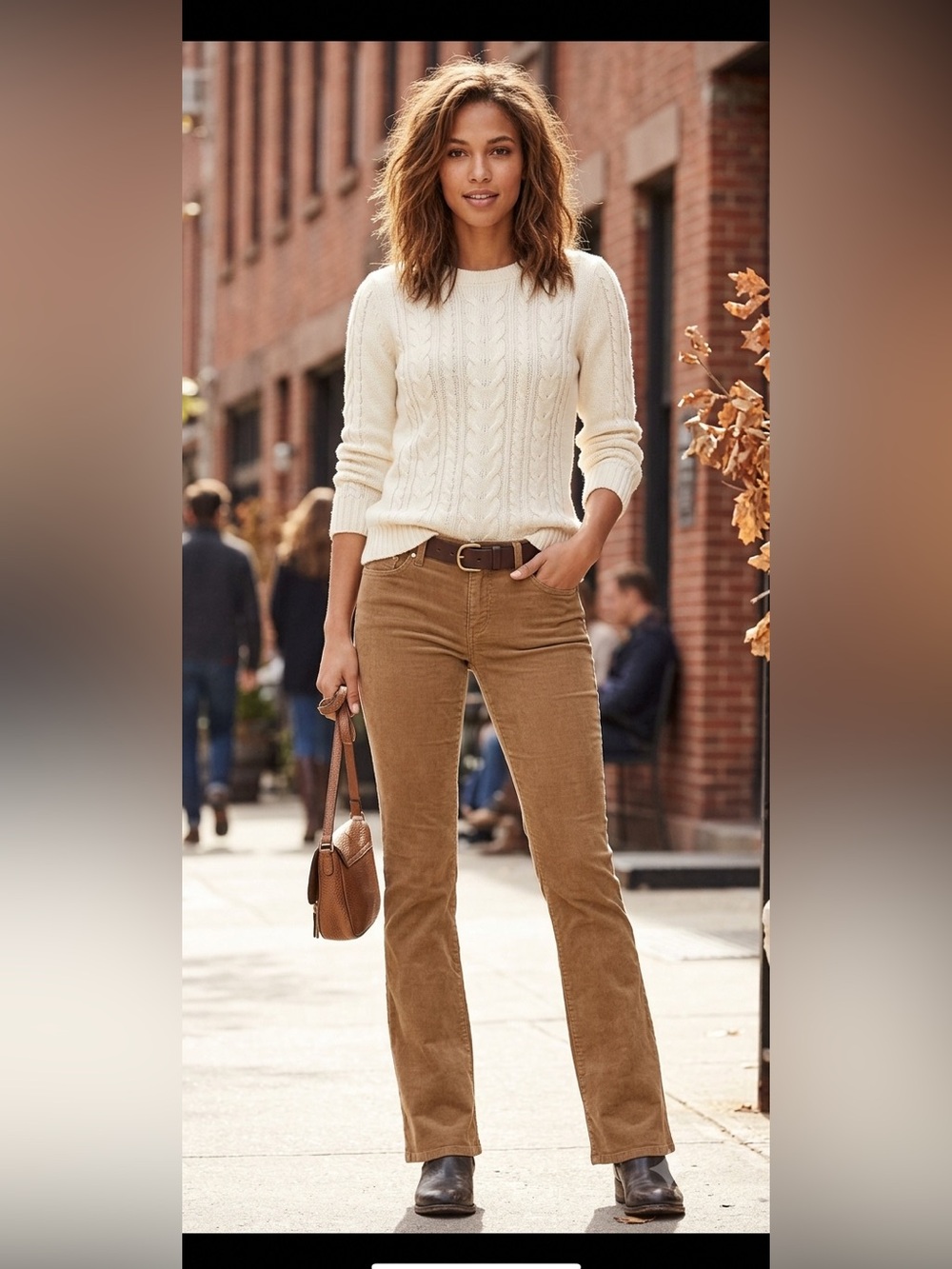 Gap 1969 Bootcut Corduroy Pants Tan Brown Fine Wale Cords Womens 31/12